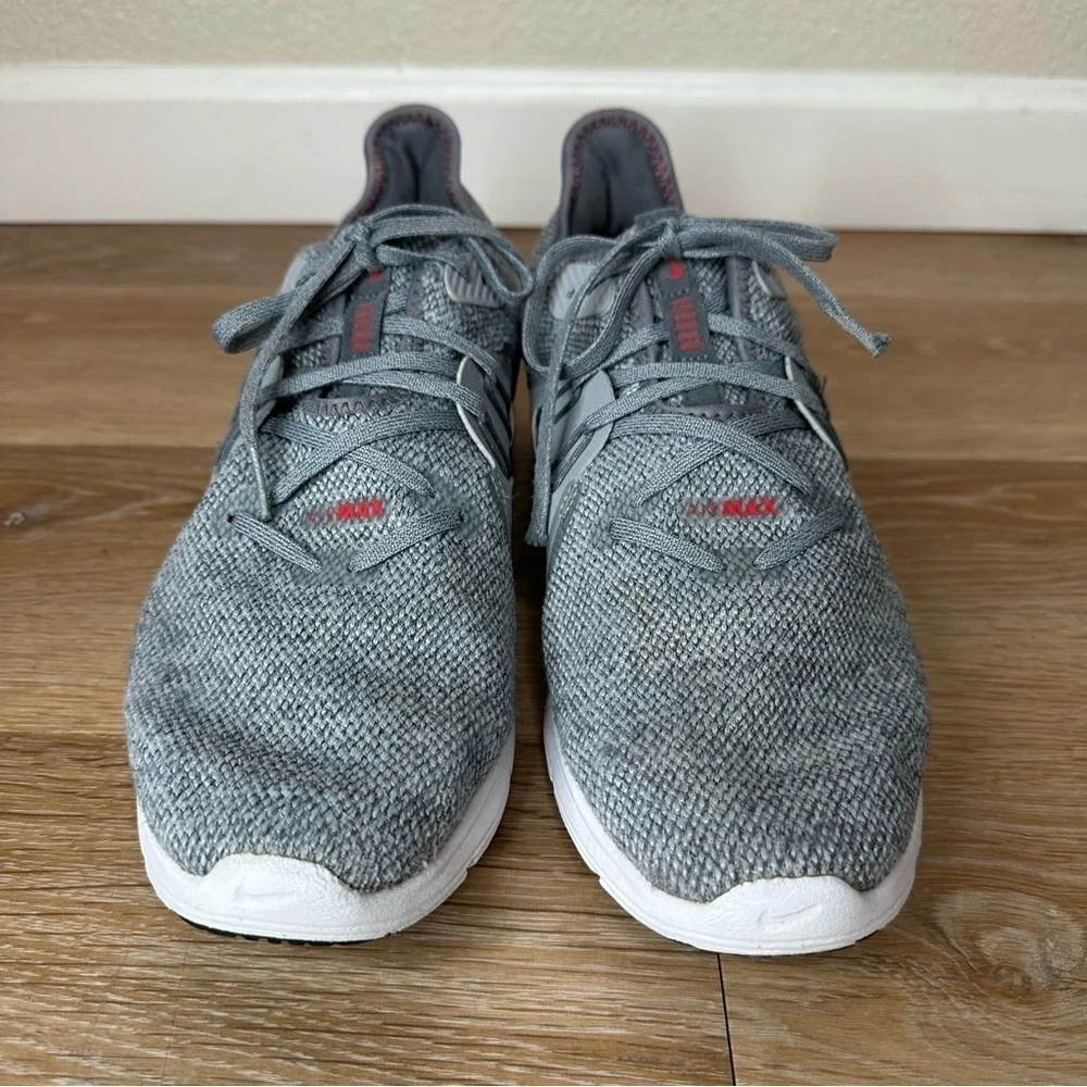 Nike Air Max Sequent 3 Gray Red Men's Running Shoes, Size 8.5